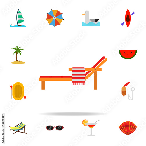 chaise-longue flat icon. Summer icons universal set for web and mobile