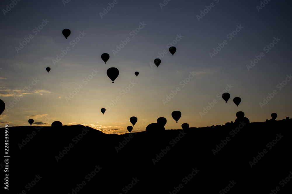 Hot air balloon flying at Cappadocia Turkey