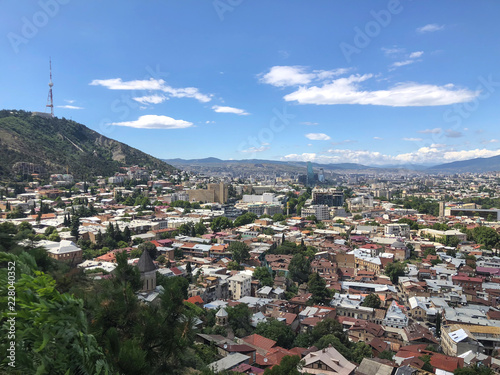 A breathtaking view of the city from the top of Sololaki hill in Tbilisi