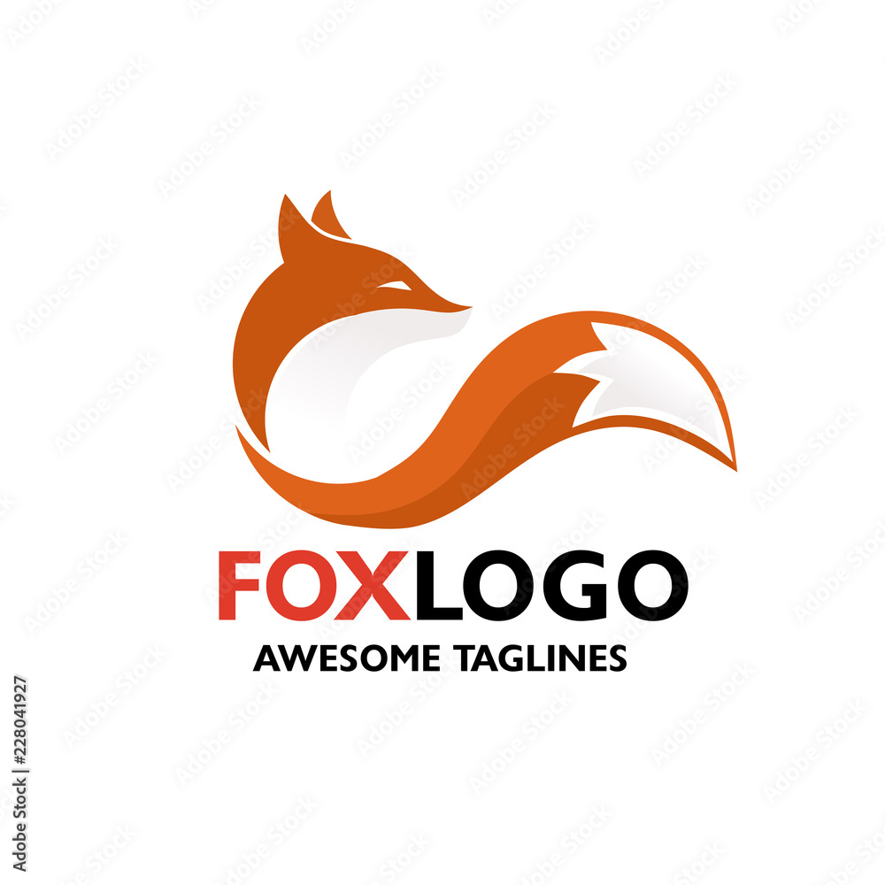 Fototapeta premium creative fox Animal Modern Simple Design Concept
