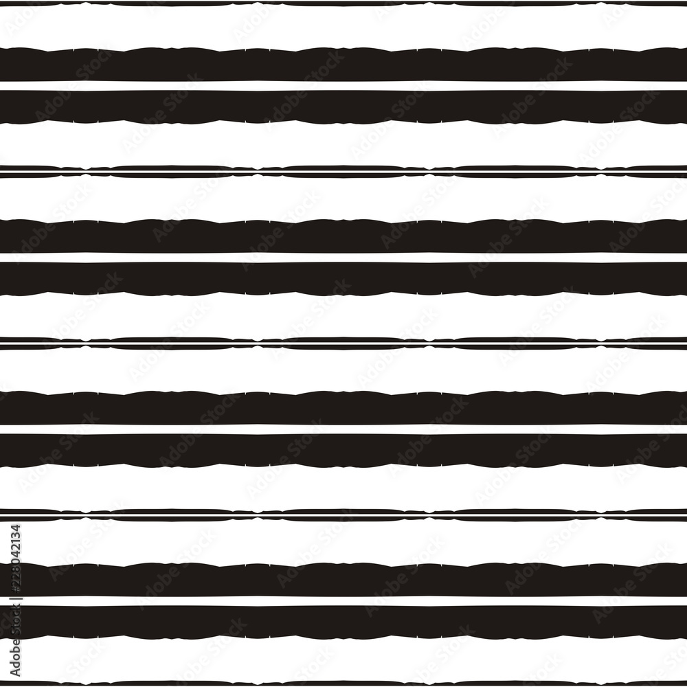Gunge lines, seamless pattern. Uneven Black strokes, brush marks, scratches