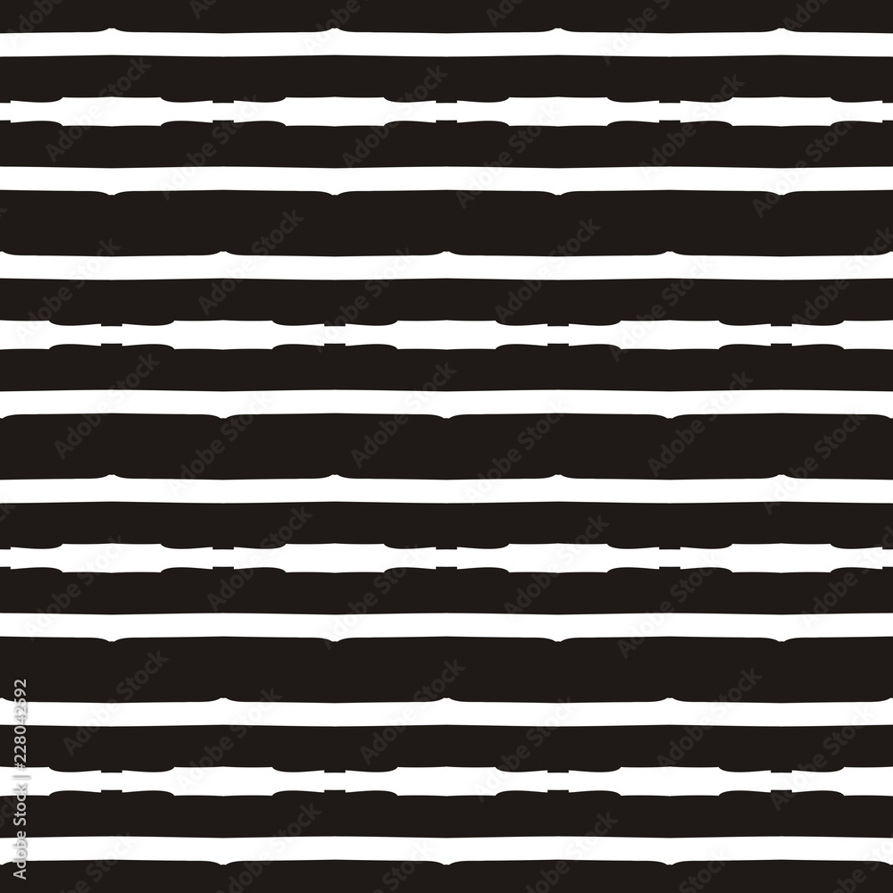 Gunge lines, seamless pattern. Uneven Black strokes, brush marks, scratches