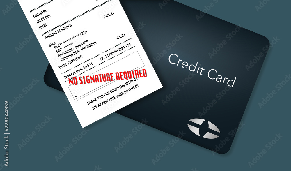 No signature required is the trend for credit card receipts. Here is an