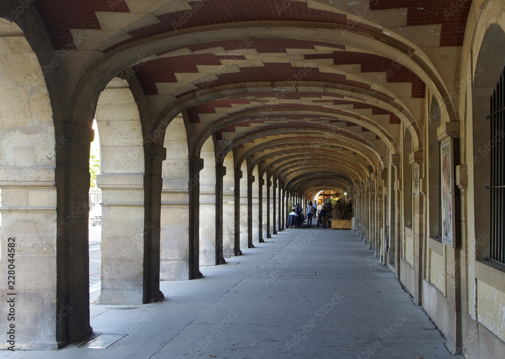 Arches of the Place des Vogues in Paris