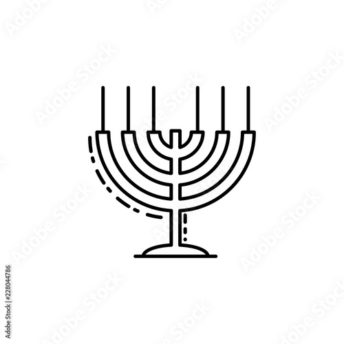 Big Menorah  icon. Element of Jewish icon for mobile concept and web apps. Thin line Big Menorah  icon can be used for web and mobile