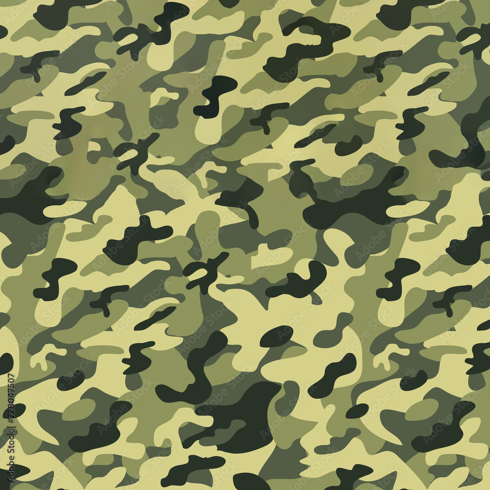 Fototapeta premium Military camouflage seamless pattern, texture. Abstract army and hunting masking ornament