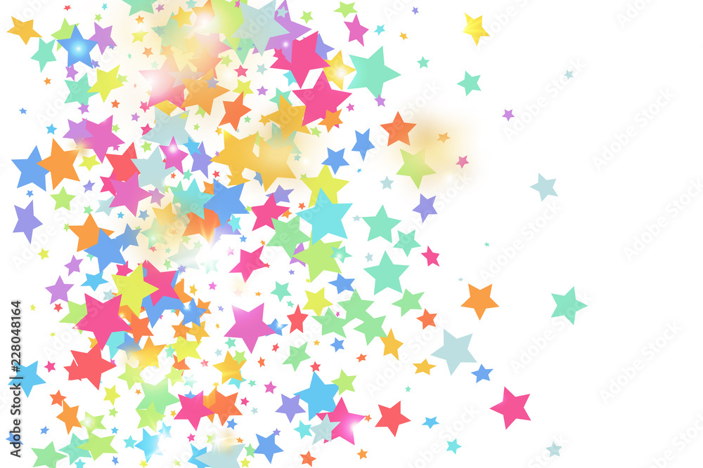 Star falling confetti background.