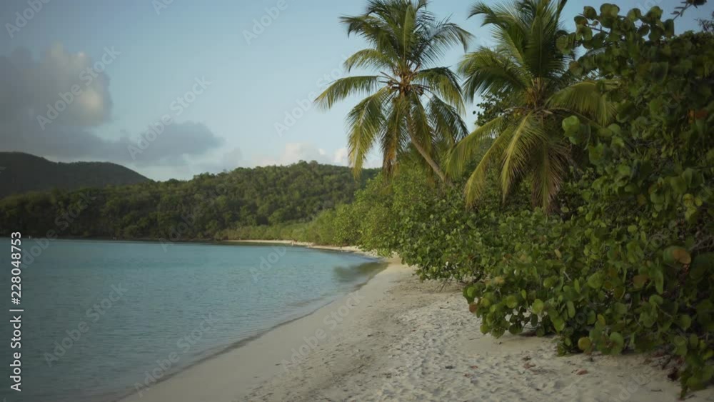 Background Plate of A long stretch of Caribbean beach during the evening Background Plate of A long stretch of Caribbean beach during the evening