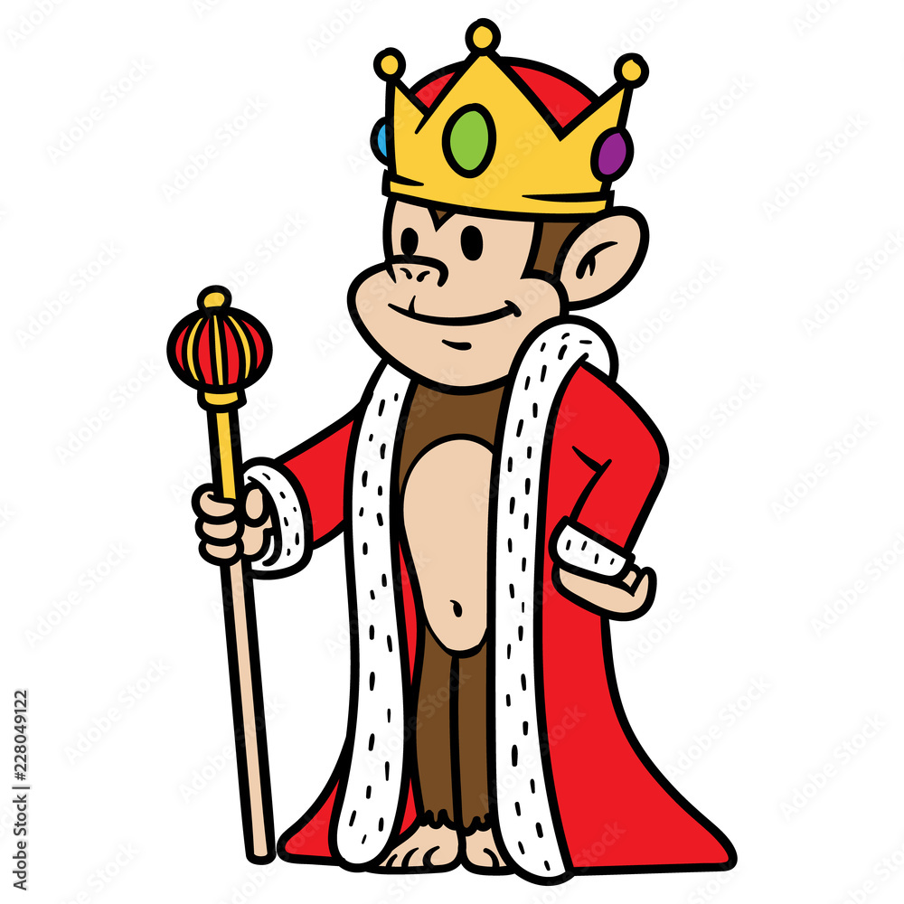 Obraz premium Cartoon King Monkey