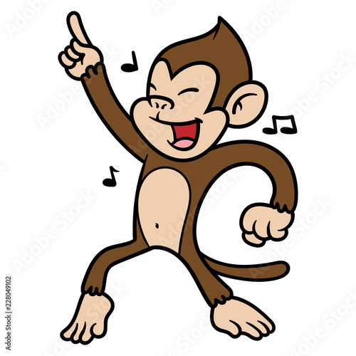 Cartoon Dancing Monkey Stock Vector | Adobe Stock
