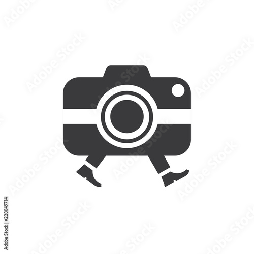 walking camera logo design