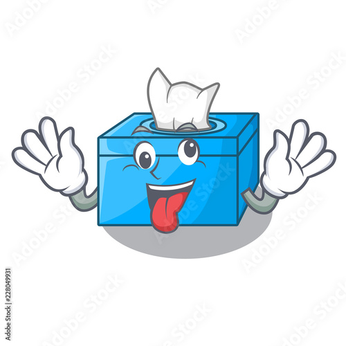 Crazy tissue box isolated on the mascot