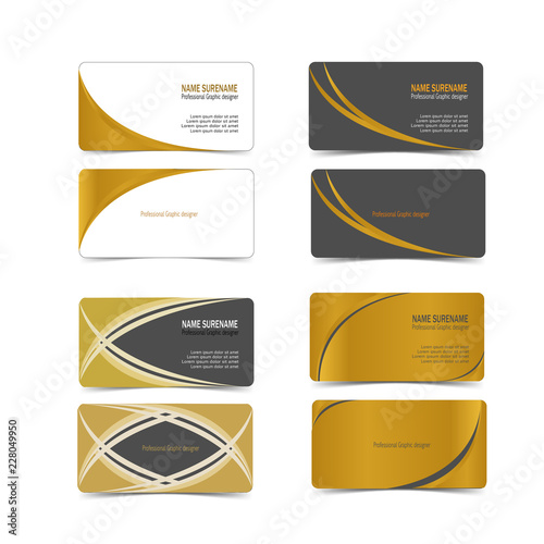 Golden business card template vector