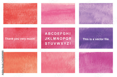 Watercolor rectangle sets, vector