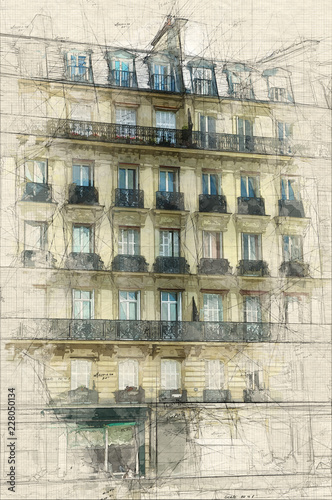 Typical Parisian building p...