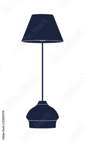 Floor lamp silhouette. Vintage torchere. Home interior and creativity