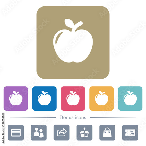 Apple flat icons on color rounded square backgrounds