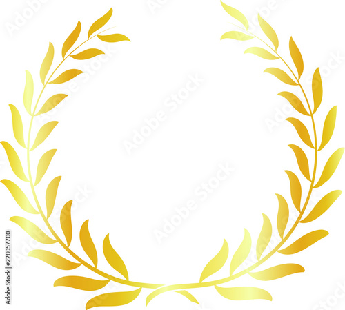 Round frame of gold laurel