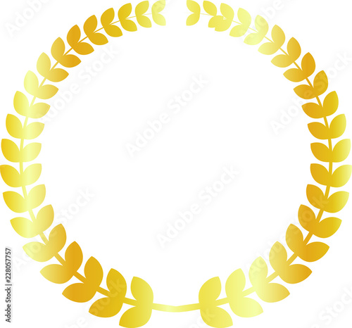 Round frame of gold laurel