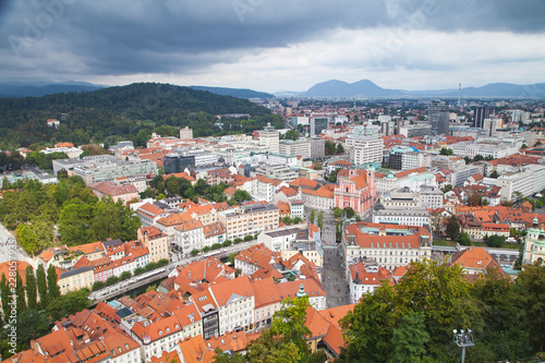 Panorama of Ljubljana, rooftops