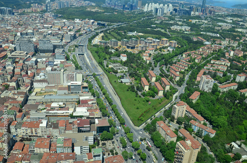 Canvas Print Istanbul City view from largest skyscraper Sapphire Tower, Turkey