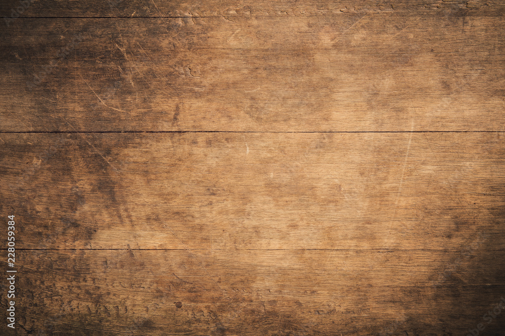 Fototapeta premium Stary grunge ciemne teksturowane drewniane tło, powierzchnia starego brązowego drewna tekstury, widok z góry boazeria z drewna tekowego