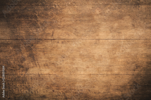 Old grunge dark textured wooden background , The surface of the old brown wood t Fototapet