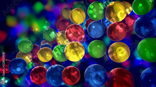 See-through Balls With Chemical Elements Signs