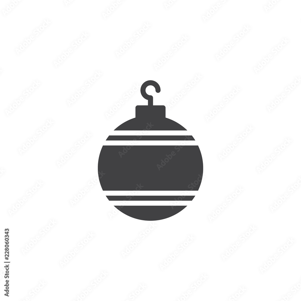 Christmas ball vector icon. filled flat sign for mobile concept and web design. Baubles simple solid icon. Symbol, logo illustration. Pixel perfect vector graphics Christmas ball vector icon. filled flat sign for mobile concept and web design. Baubles simple solid icon. Symbol, logo illustration. Pixel perfect vector graphics