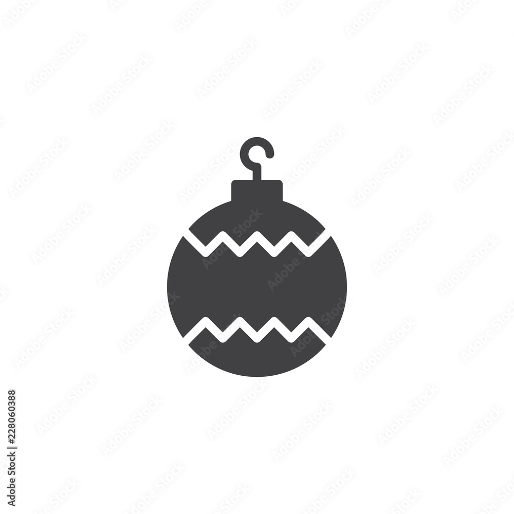 Fototapeta premium Christmas Ornament Ball vector icon. filled flat sign for mobile concept and web design. Bauble simple solid icon. Symbol, logo illustration. Pixel perfect vector graphics
