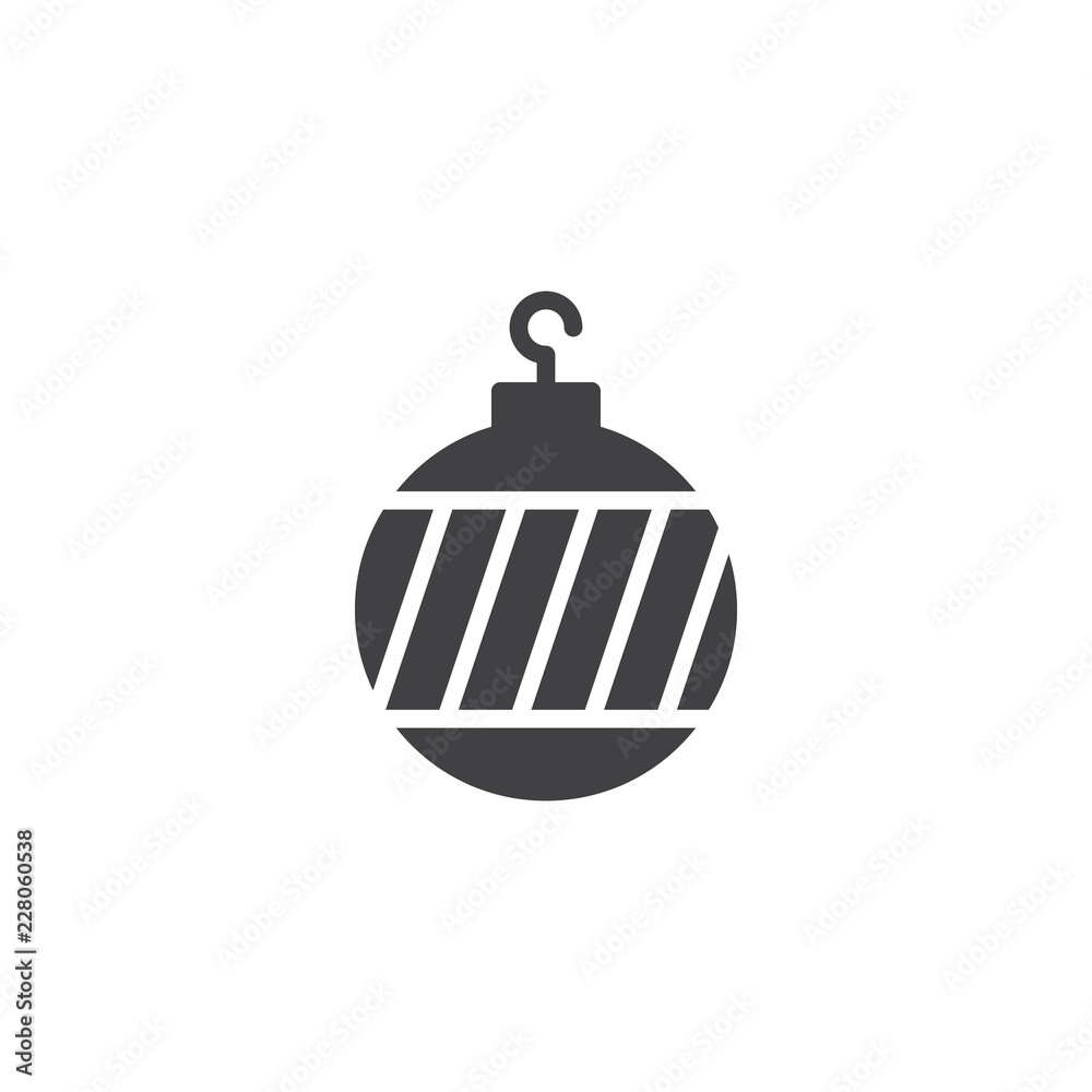 Fototapeta premium Christmas Ball vector icon. filled flat sign for mobile concept and web design. Bauble simple solid icon. Symbol, logo illustration. Pixel perfect vector graphics