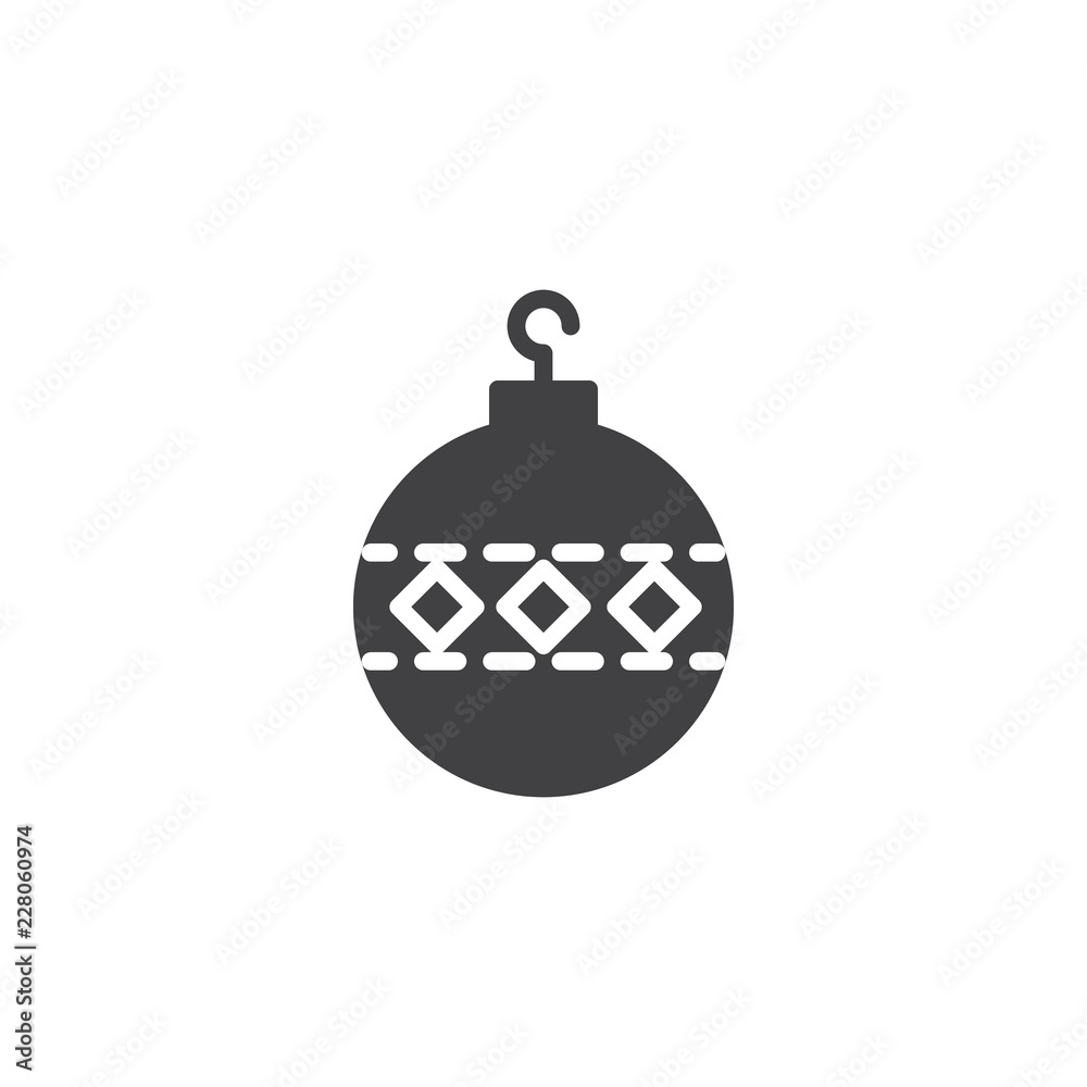 Obraz premium Tree toy ball vector icon. filled flat sign for mobile concept and web design. Christmas bauble decoration simple solid icon. Symbol, logo illustration. Pixel perfect vector graphics
