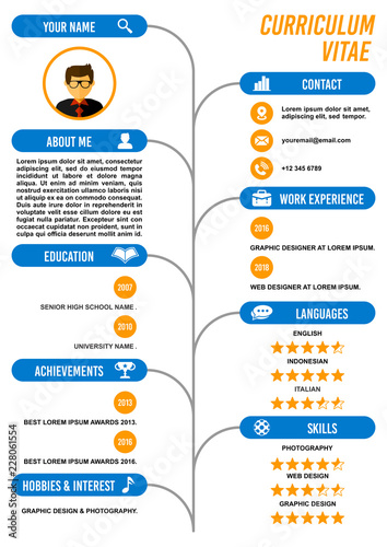A4 curriculum vitae / resume design template vector.