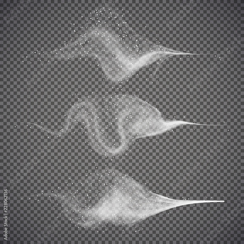 Water spray, white smoke on transparent background. Graphic concept for your design