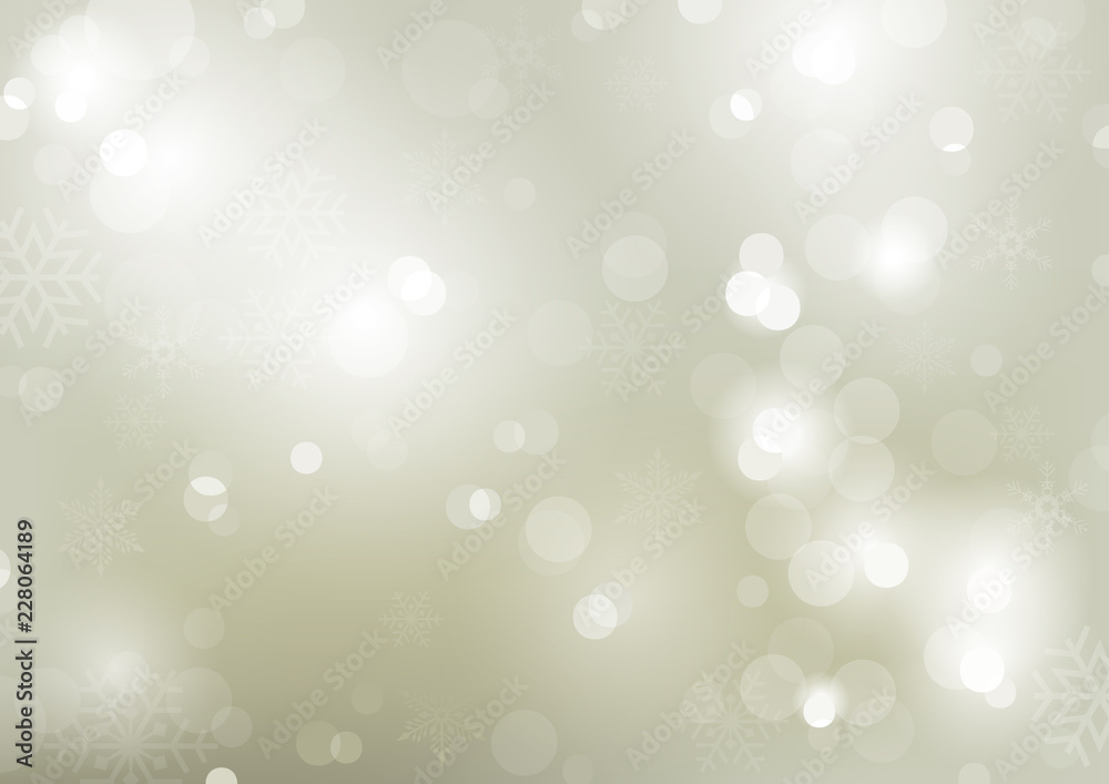 Christmas Bokeh Background with Snowflakes - Abstract Illustration with Glittering Effect, Vector Christmas Bokeh Background with Snowflakes - Abstract Illustration with Glittering Effect, Vector
