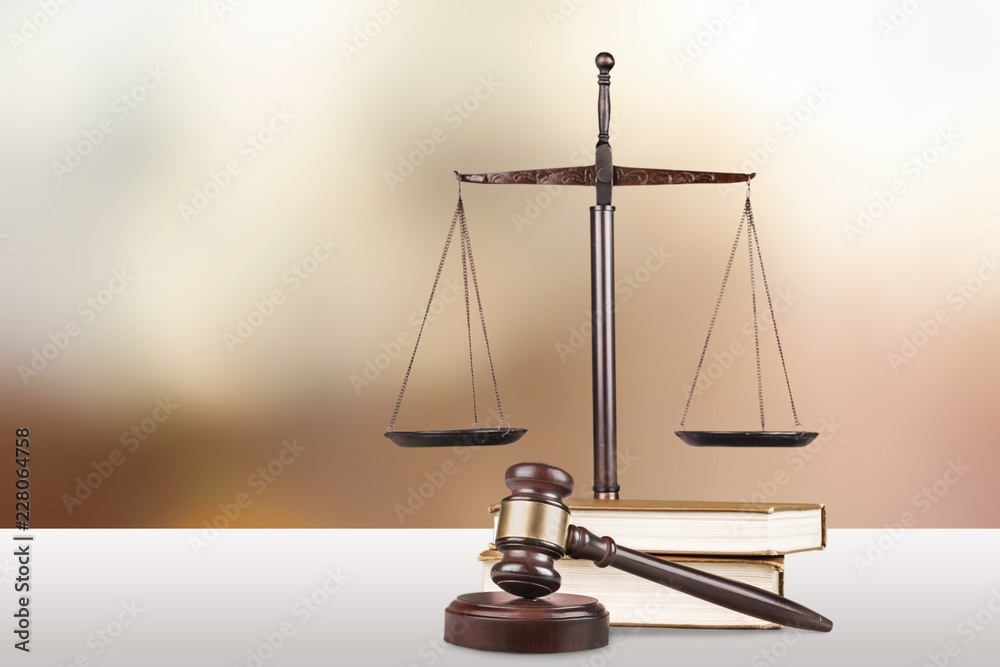 Justice Scales and books and wooden gavel Justice Scales and books and wooden gavel
