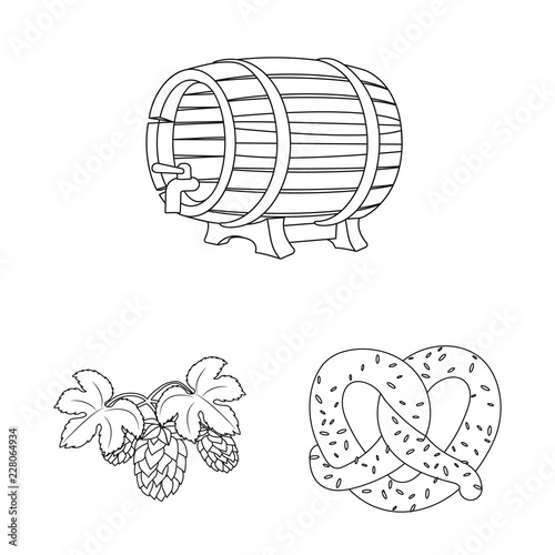 Vector illustration of pub and bar symbol. Set of pub and interior stock symbol for web.