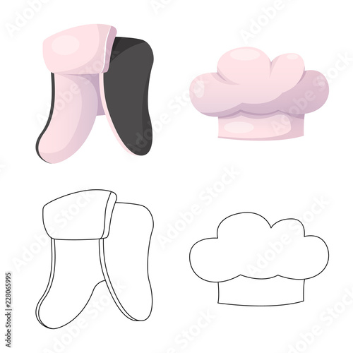 Vector design of headgear and cap icon. Collection of headgear and accessory vector icon for stock.