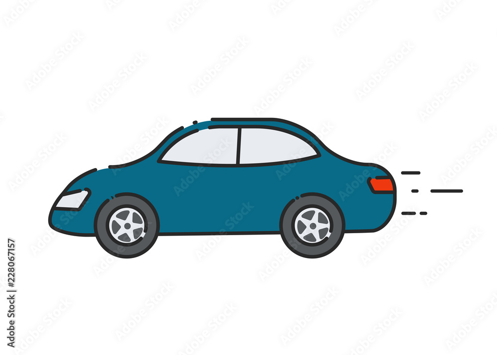 Car icon. Side view. Vector illustration Transport symbol