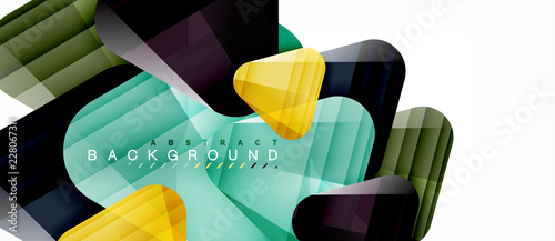Glass triangles modern geometric composition, abstract background