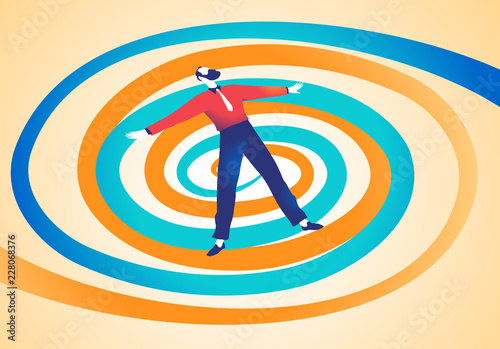 A man falls in a vortical addiction