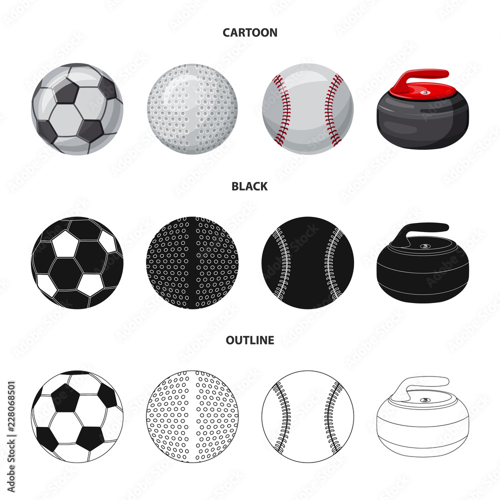 Vector design of sport and ball symbol. Set of sport and athletic stock vector illustration. Vector design of sport and ball symbol. Set of sport and athletic stock vector illustration.