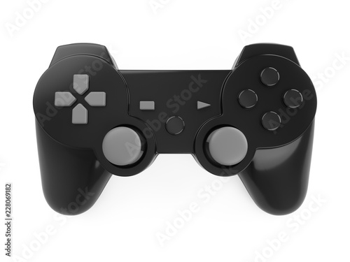 3d rendering video game controller on white background