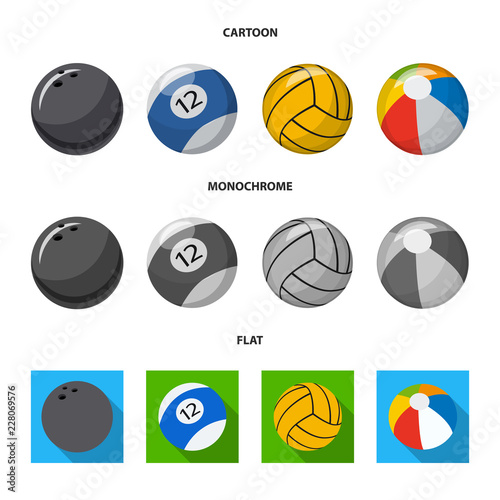 Vector design of sport and ball logo. Set of sport and athletic stock vector illustration.