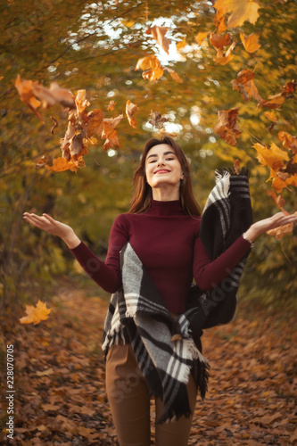 happy autumn girl