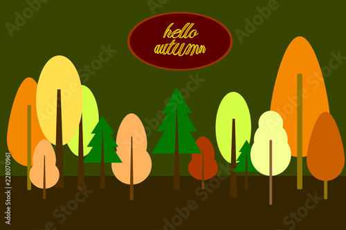 Autumn landscape. vector set of autumn.nature park