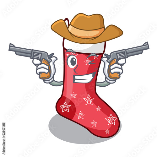 Cowboy character christmas sock for decoration christmas