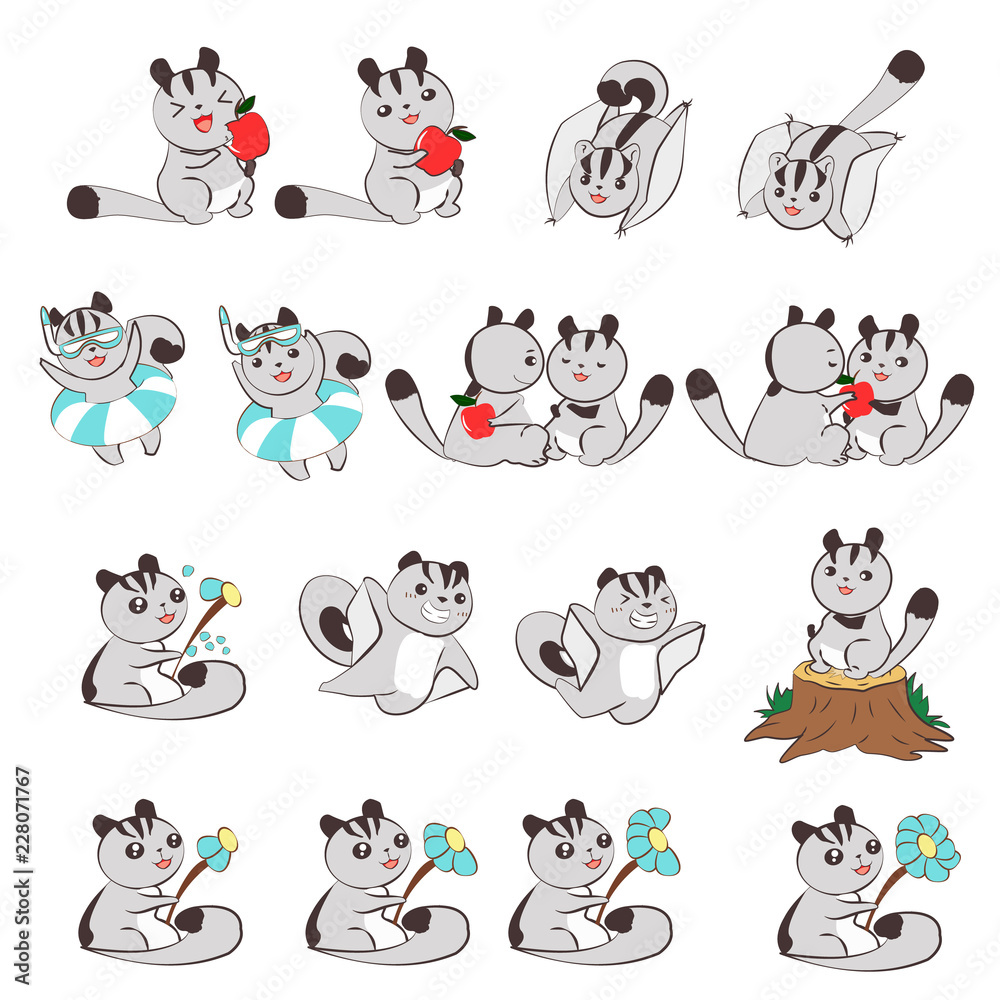 Fototapeta premium Sugar glider cute character design