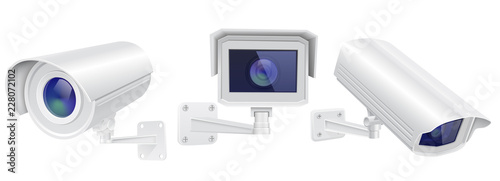 CCTV security camera. Set of surveillance devices