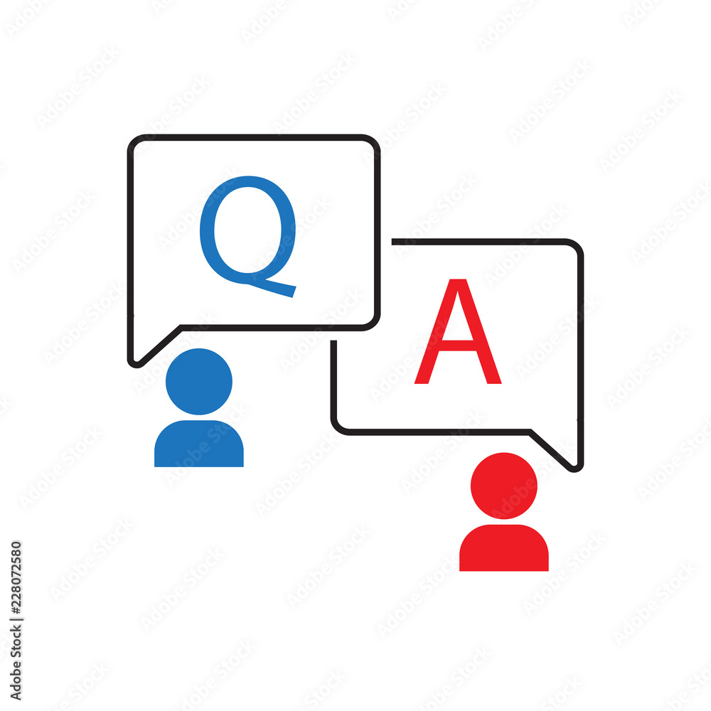 Question and answer in the bubble.Vector illustration design. Question and answer in the bubble.Vector illustration design.